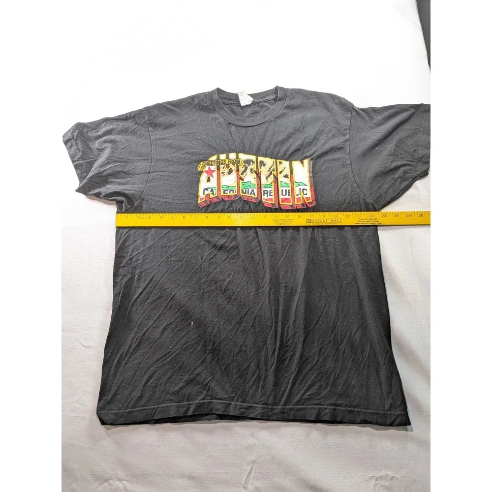 Tultex‎ Austin California Republic Bear Graphic T-Shirt Black XL 202 Mens